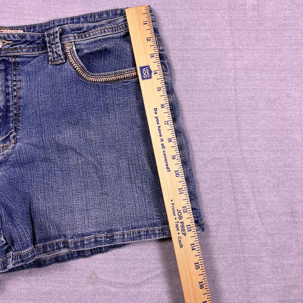 Faded Glory Stretch Zipper Pocket Mid Rise Denim Jean Shorts Womens 18 Denim - Picture 8 of 11